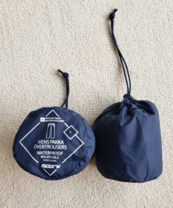 Mountain Warehouse Pakka Men's Waterproof Rain Overtrousers(Breathable)+ Packaway Bag(Navy, S & XS)