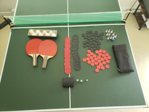 Portable Two-Fold Table Tennis and Game Tabletop with Accessory Set - Image 2