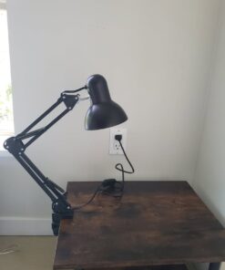 Desk lamp with adjustable arm and clamp