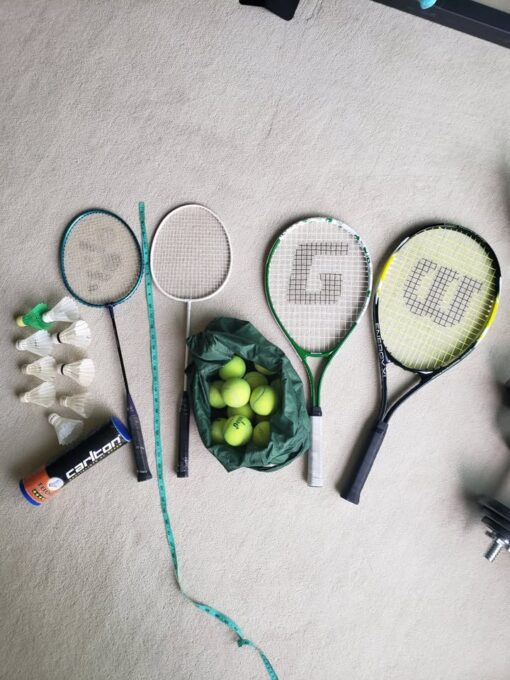 Tennis & Badminton Set – Rackets + 16 Tennis Balls - Image 2